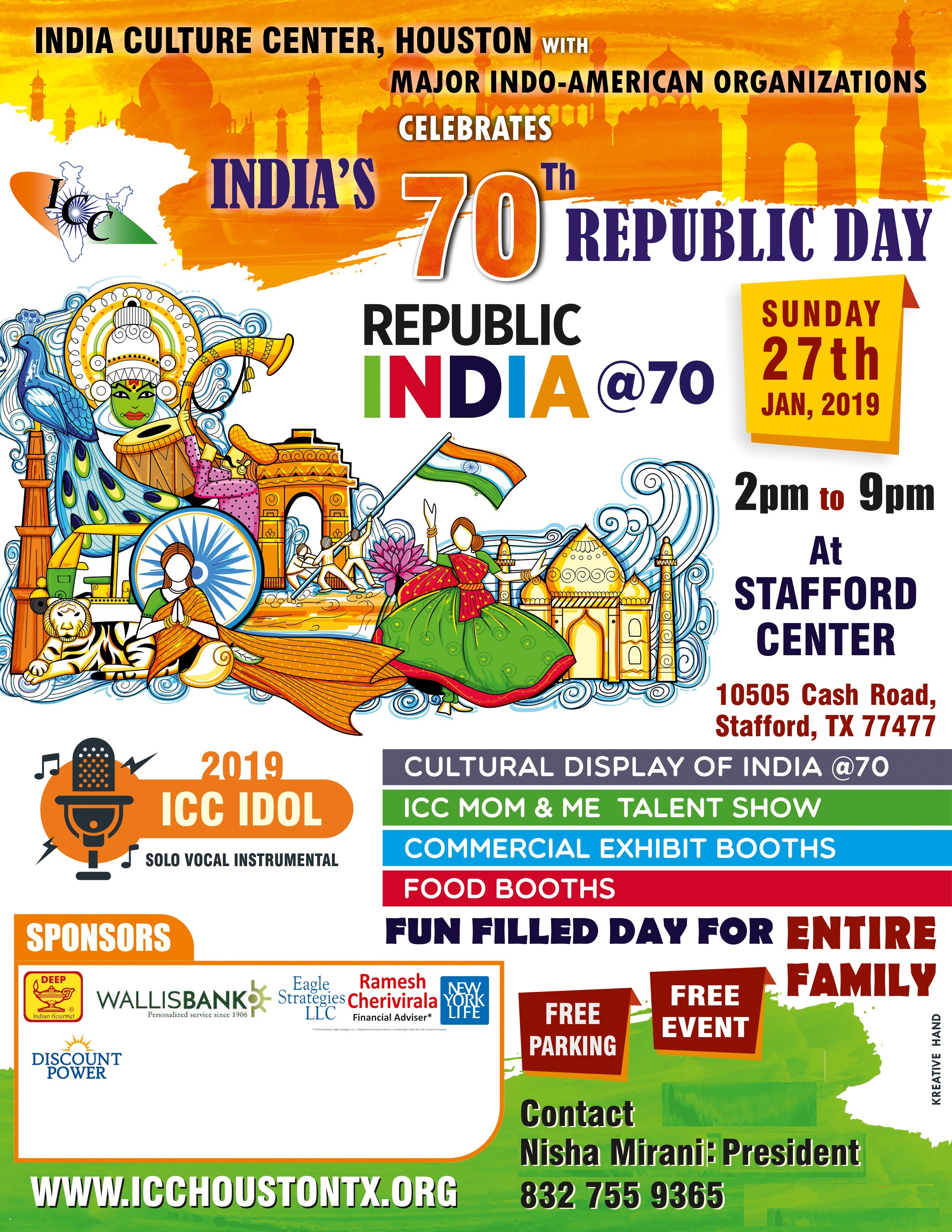 India Culture Center Houston Celebrates India S 70th Republic Day Hindus Of Greater Houston