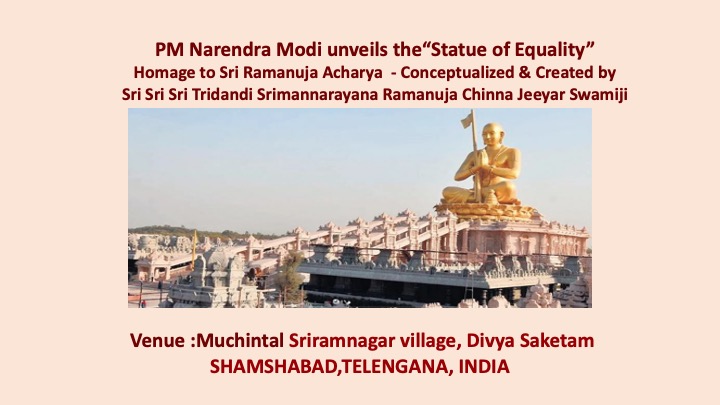 PM Modi inaugurates 216-ft 'Statue of Equality' in Shams Abad , Telangana